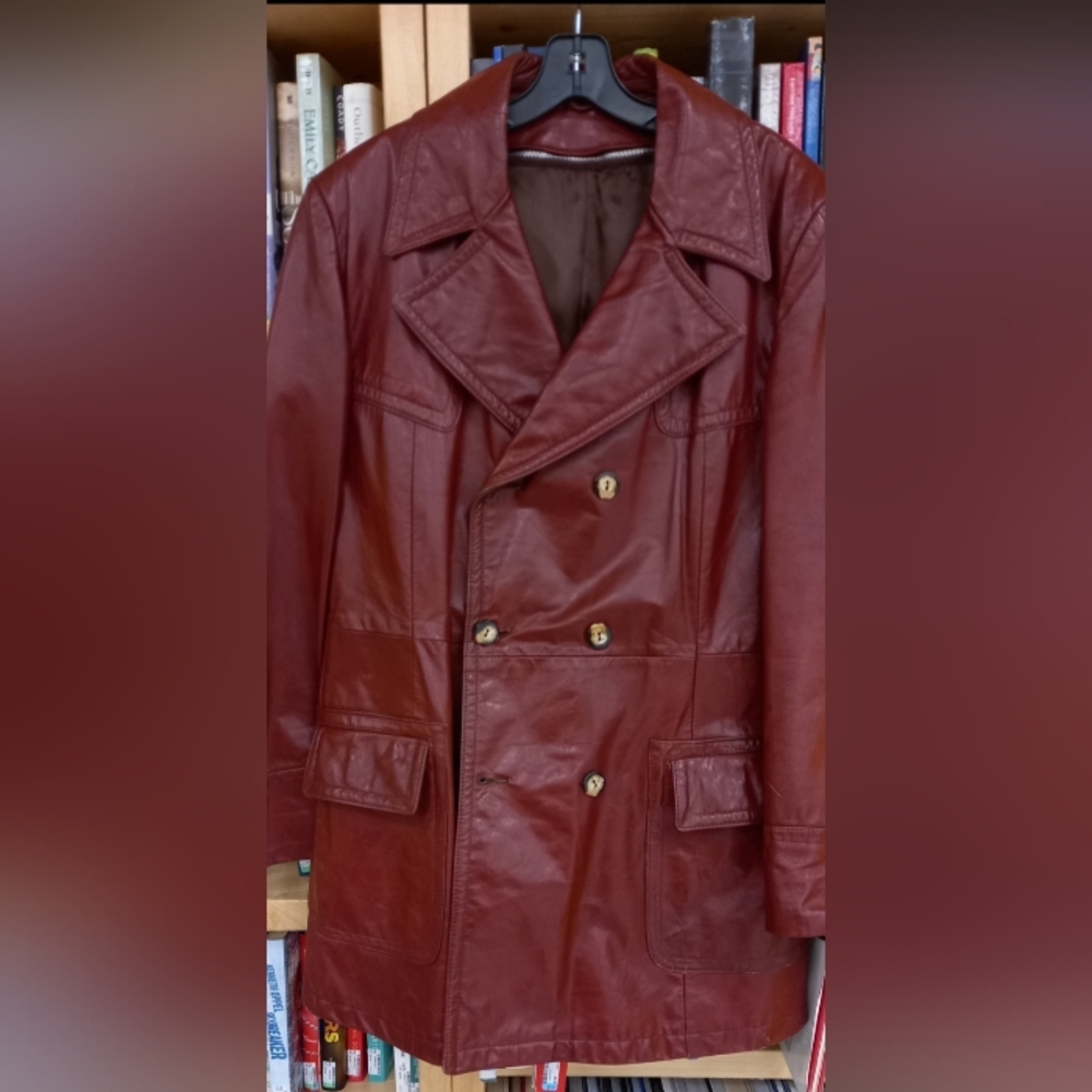 Vintage 1970's Lined Leather Coat